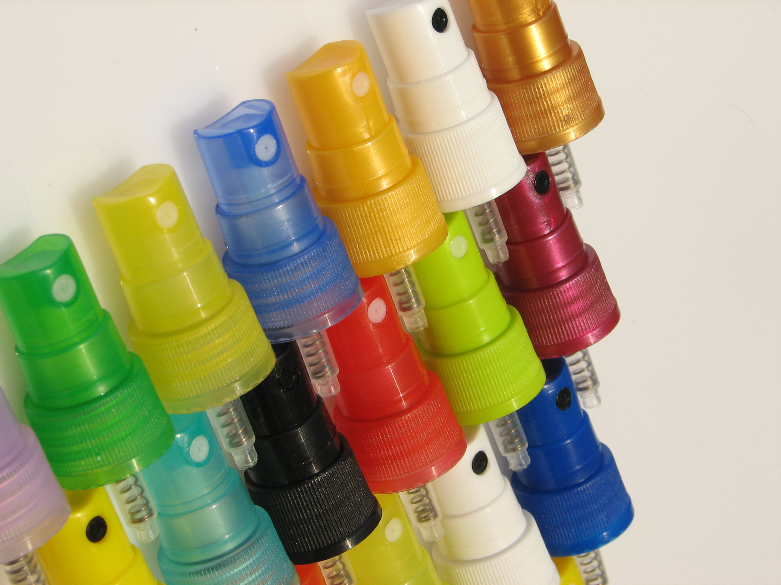 Colorful sprayers — close-up